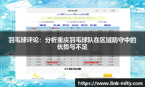 羽毛球评论：分析重庆羽毛球队在区域防守中的优势与不足